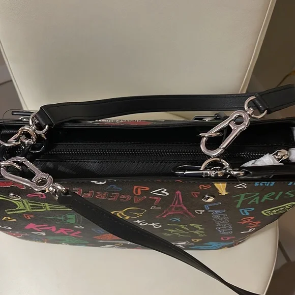 Karl Lagerfeld Black Multi Color Tote - Picture 8 of 16